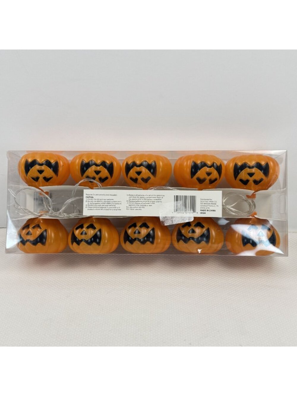 Halloween Pumpkin Garland Light String 10 LED Battery Operated Indoor 6 ft NEW - Picture 4 of 8